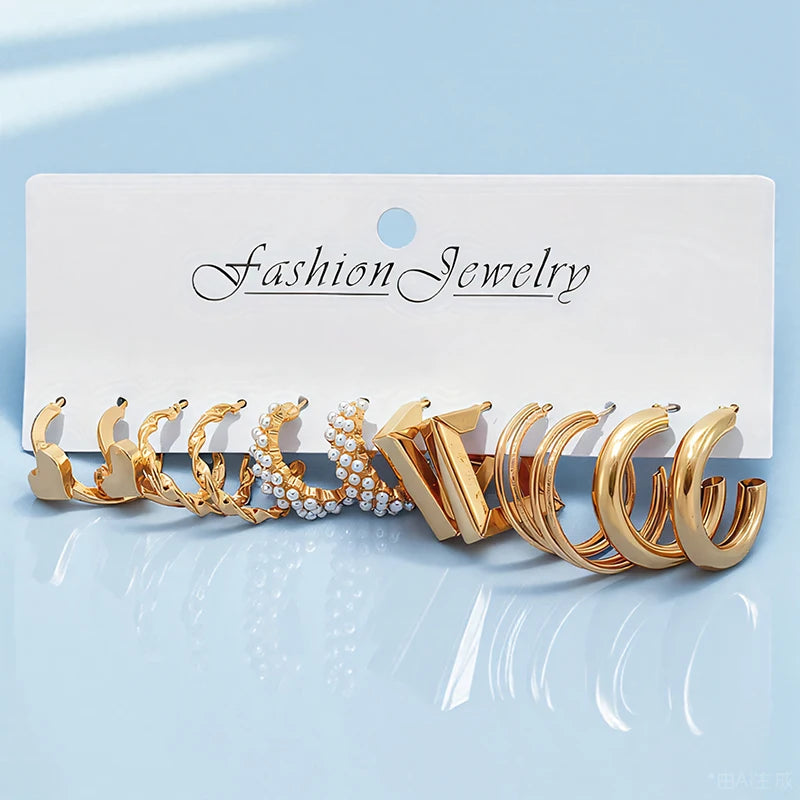 Zenat 6-Pair Elegant Daily Wear Earrings Set