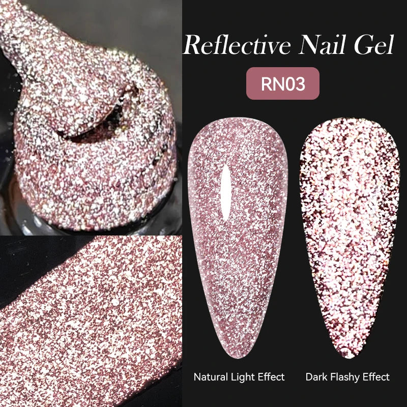Zenat Bright Red Sparkling Glitter Gel Nail Polish