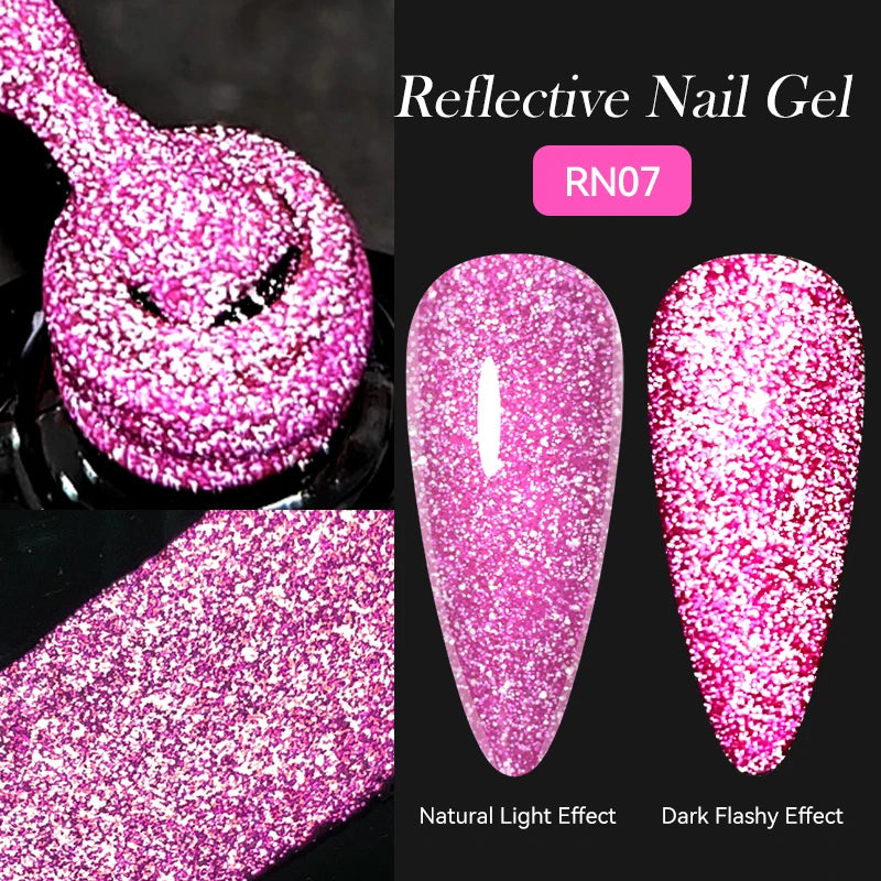 Zenat Bright Red Sparkling Glitter Gel Nail Polish