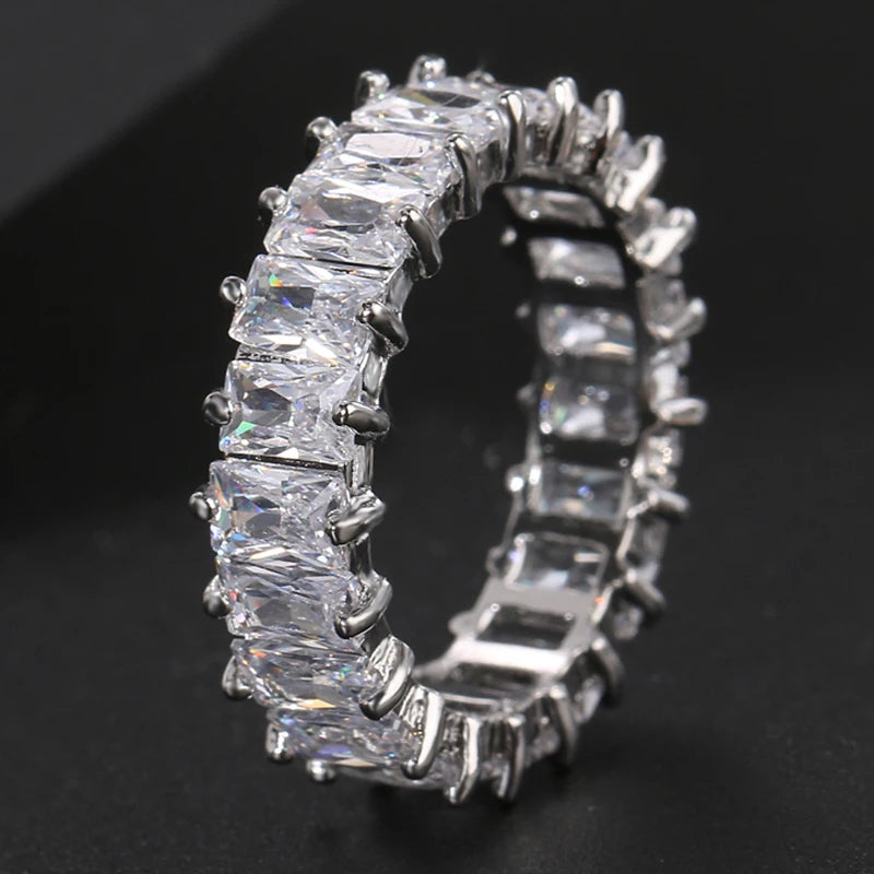 Fashion Luxury Cubic Zirconia Engagement Rings for Women Marquise Crystal Wedding Ring Party Jewelry Gift