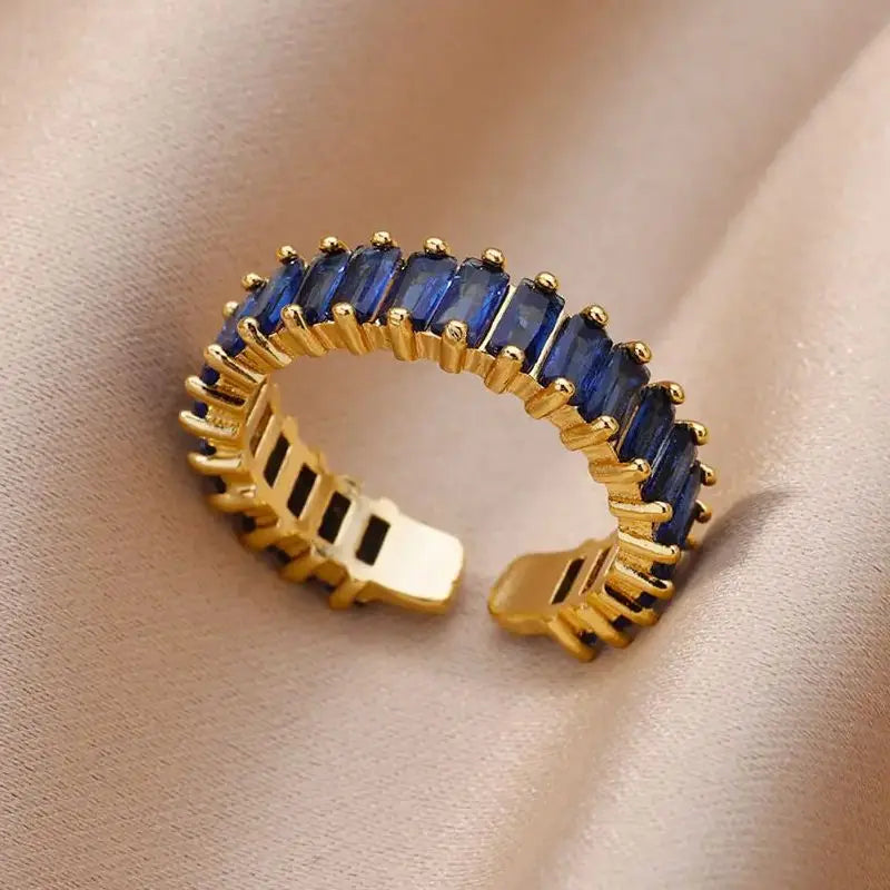 Delicate Colorful Zircon Rings for Women New In Gold Color Wedding Ring Aesthetic Fashion Jewelry Gift anillos mujer