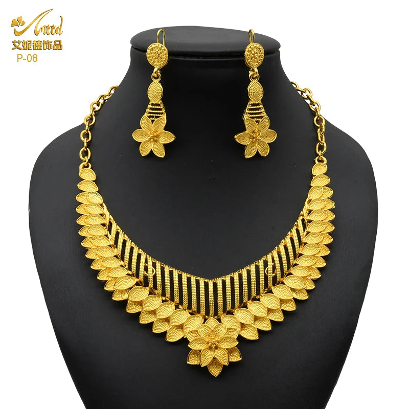 Zenat Luxury Indian style Jewelry Sets 24K Golden