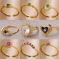 Zenat Gold Zircon Adjustable Stainless Steel Ring
