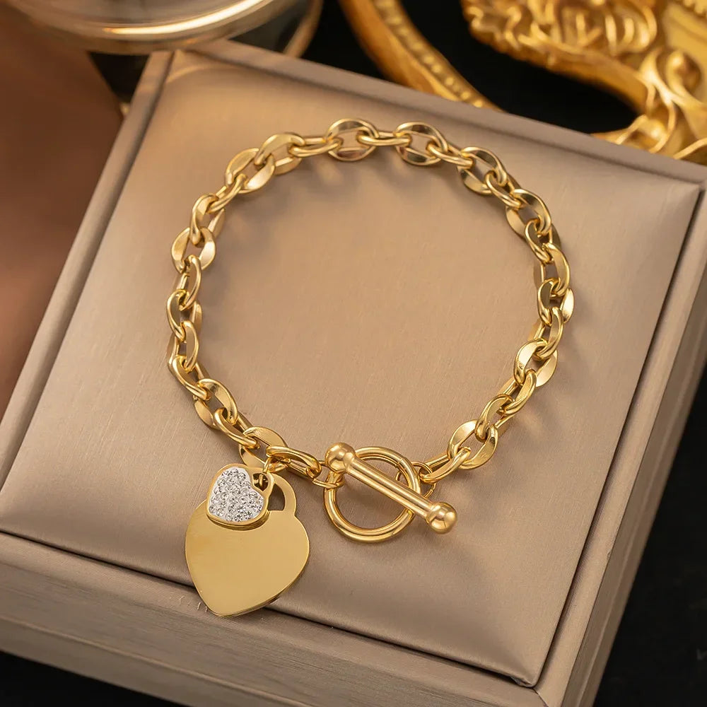Zenat No Fade Stainless Steel Gold Plated Bracelet
