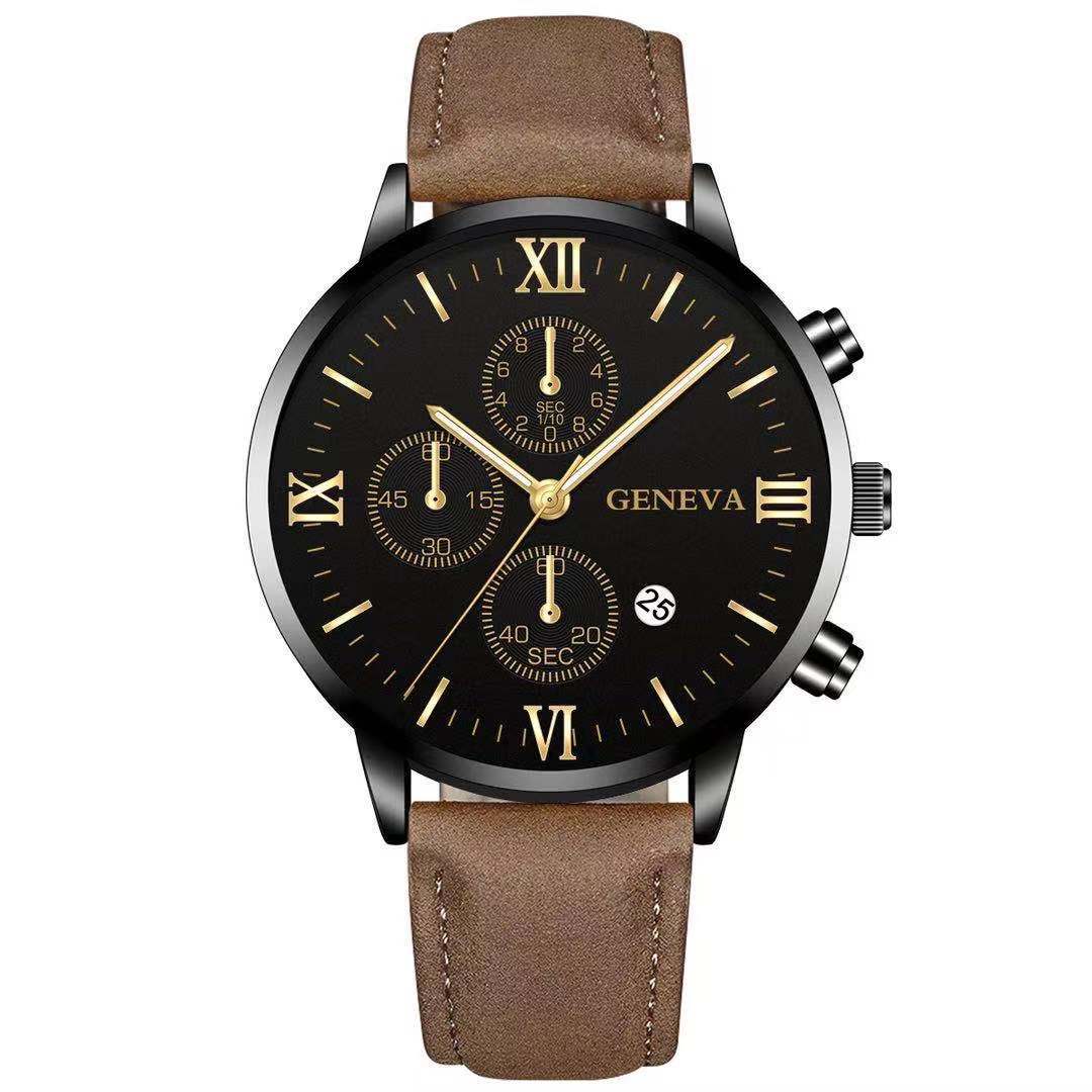Zenat Geneva Wristwatch Alloy Case Leather