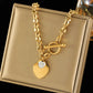 Zenat Double Heart Necklace Bracelet 316 Stainless Steel
