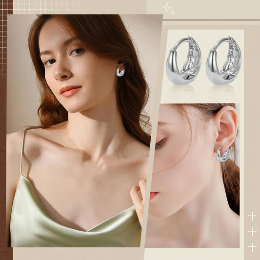 Zenat 3 Copper Earrings – Elegant Gold & Silver Set