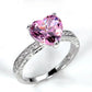 Zenat Pink Sparkling Zircon Princess Square Ring