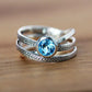 Zenat Sea Blue Cubic Zirconia Women’s Ring