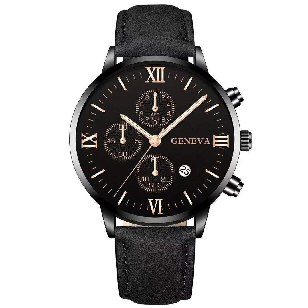 Zenat Geneva Wristwatch Alloy Case Leather
