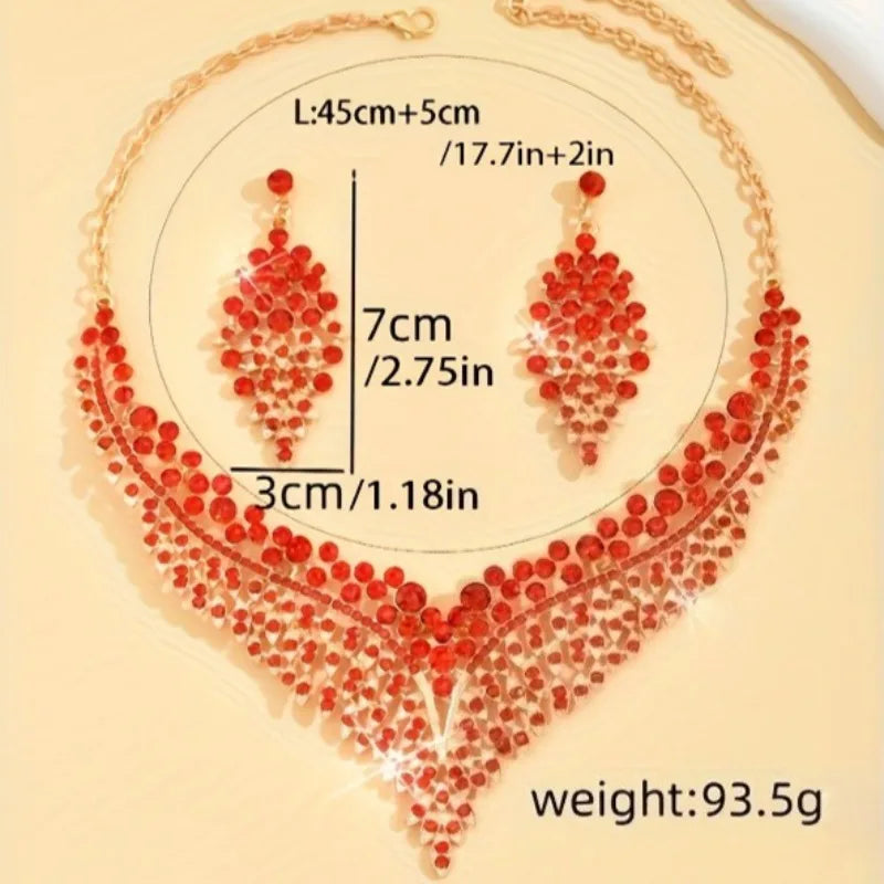 Zenat 3PC Conical Leaf Necklace Set for Dulhan