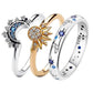 Zenat Celestial Blue Moon Sun Crystal Ring