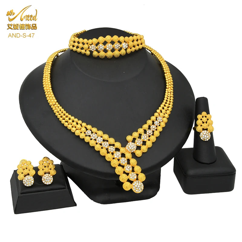 Zenat Luxury Indian style Jewelry Sets 24K Golden