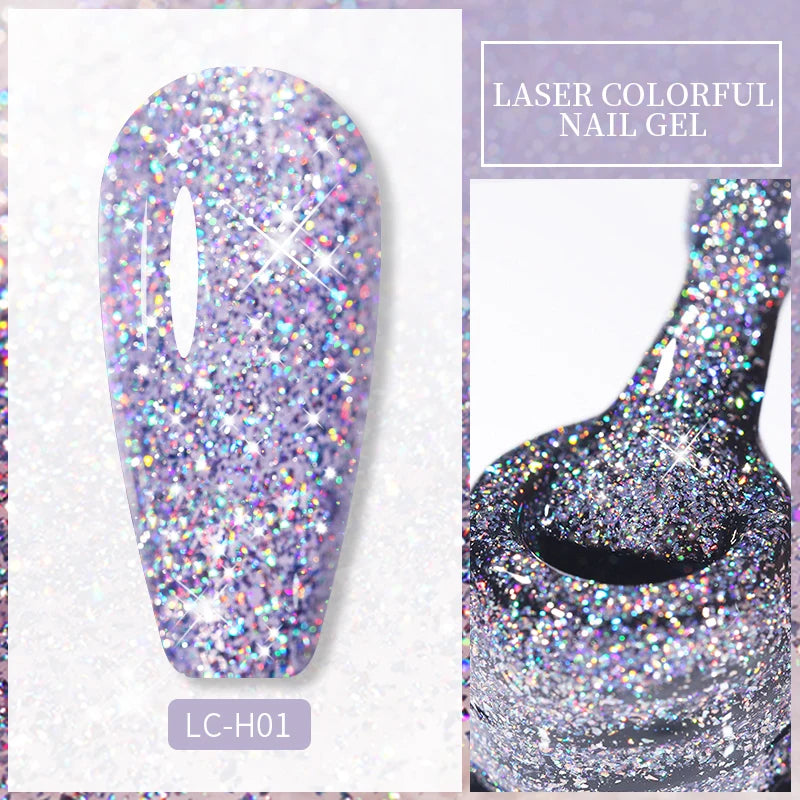 Zenat Bright Red Sparkling Glitter Gel Nail Polish