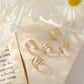 Zenat 5PCS Silver Leaf Clip Earrings – Non-Piercing