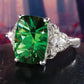 Zenat Green Oval Crystal Party Women's Ring