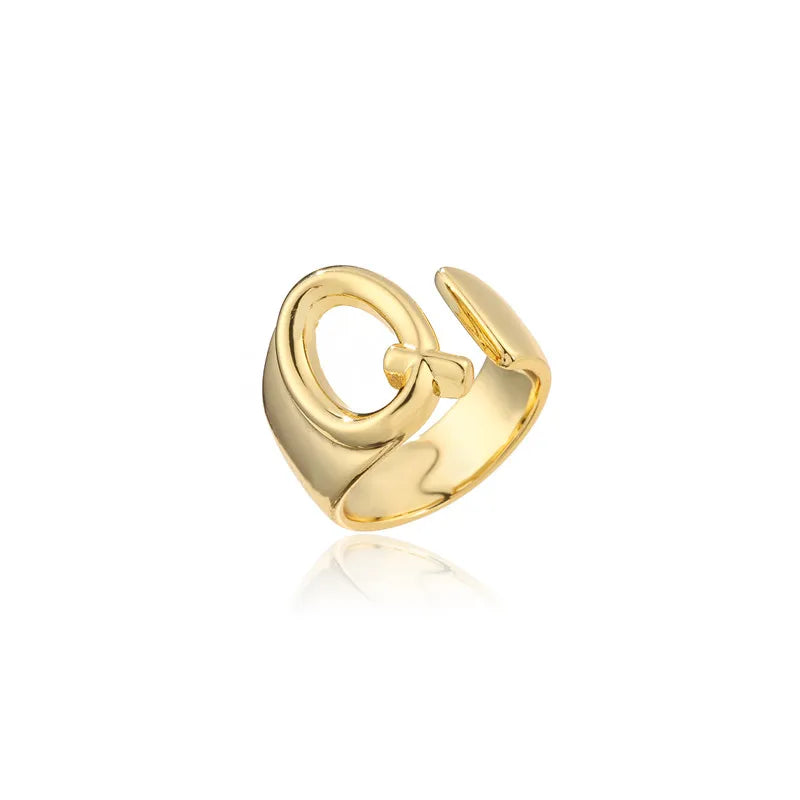Zenat Letter Adjustable Stainless Steel Ring