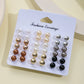 Zenat 18 Pairs Pearl Earrings – Lightweight Daily Wear