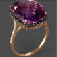 Zenat Oval Crystal Wedding Engagement Ring
