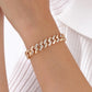 Bracelet 14K Gold Plated Cubic Zirconia Chunky Adjustable