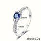 2025 New Blue Cube Zircon Ring Fashionable and Elegant High End Women's Bridal Wedding Luxury Personalized Jewelry Accessories