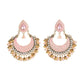 Zenat Retro Green Carved Pearl Tassel Jhumka
