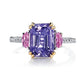 Zenat Purple Cubic Zirconia Square Crystal Ring