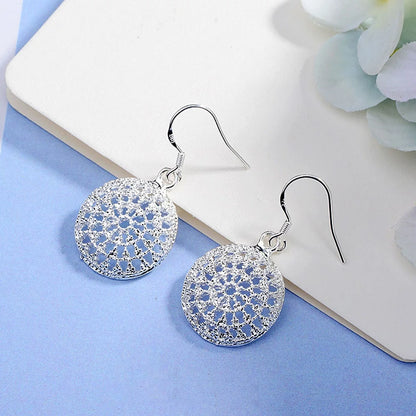 Zenat 925 Silver Round Earrings – Wedding & Party