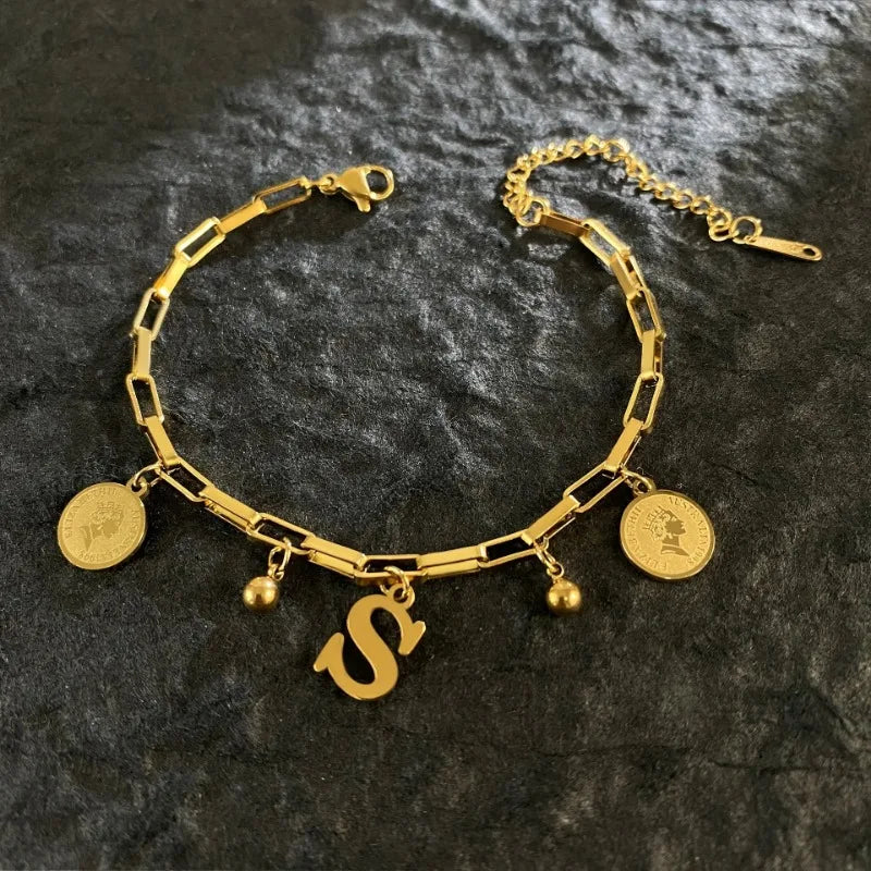 Named Letters 18K Gold-plated Stainless Steel Bracelet