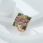 Multicolor Zircon Large Square Rings For Women