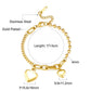 Zenat Stainless Steel Heart Coin Charm Bracelet for Women