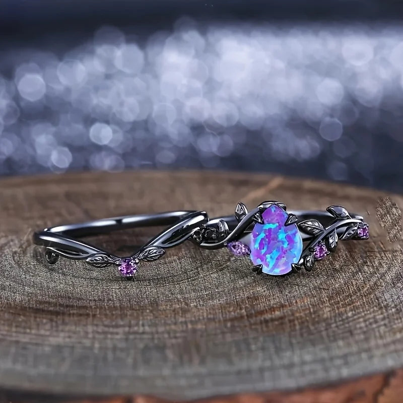 Zenat Opal Leaf Style Ring – Trendy Chic