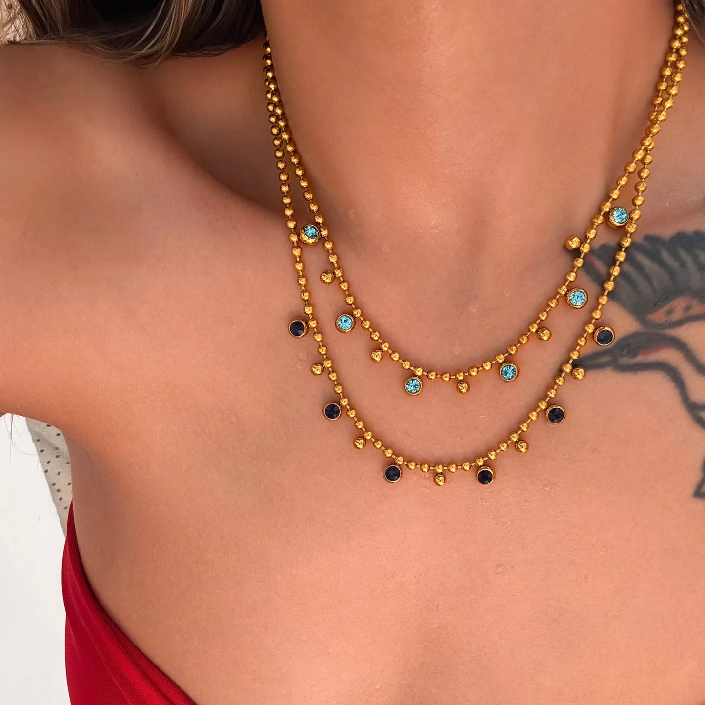 Zenat Vintage Round Zircon Tassel Pendant Necklace