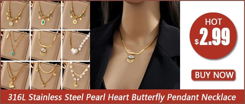DIEYURO 316L Stainless Steel Golden 3in1 Crossover Snake Chain Necklace Bracelet For Womens New Fashion Waterproof Jewelry Set