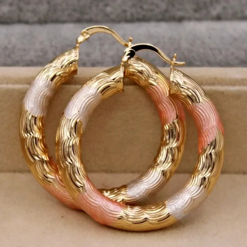 Zenat Golden Pink Earrings Exquisite Daily Wear