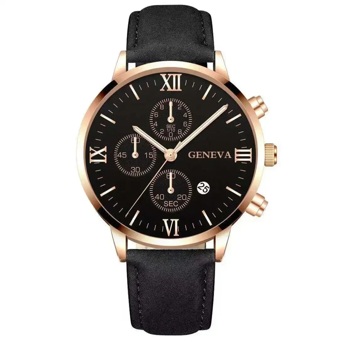 Zenat Geneva Wristwatch Alloy Case Leather