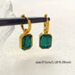 Trendy Square Stainless Steel Zirconia Earrings For Women Girls Gold Color Metal Crystal Earring Party Birthday Daily Jewelry