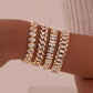 Bracelet 14K Gold Plated Cubic Zirconia Chunky Adjustable
