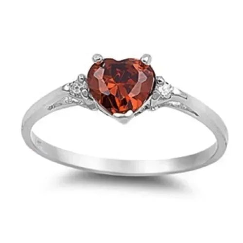 Zenat American Red Cubic Zirconia Ring
