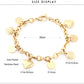 Zenat Stainless Steel Heart Coin Charm Bracelet for Women