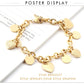 Zenat Stainless Steel Heart Coin Charm Bracelet for Women