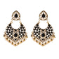Zenat Retro Green Carved Pearl Tassel Jhumka