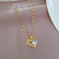 Zenat 316L Stainless Steel Asym Heart Zircon Necklace