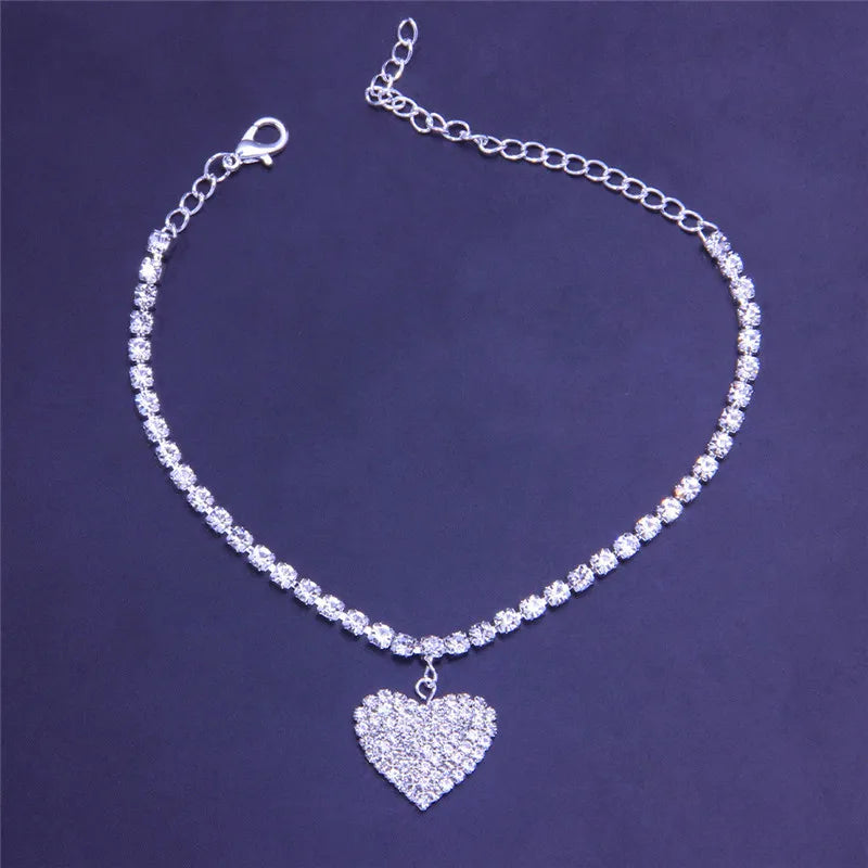 Zenat Rhinestone Chain Anklet for Women