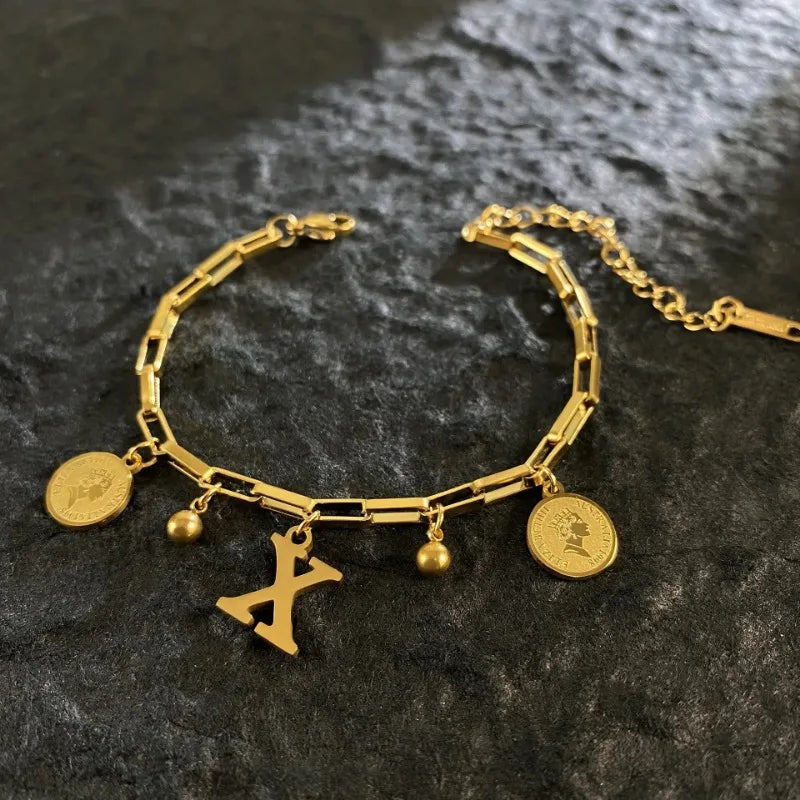 Named Letters 18K Gold-plated Stainless Steel Bracelet