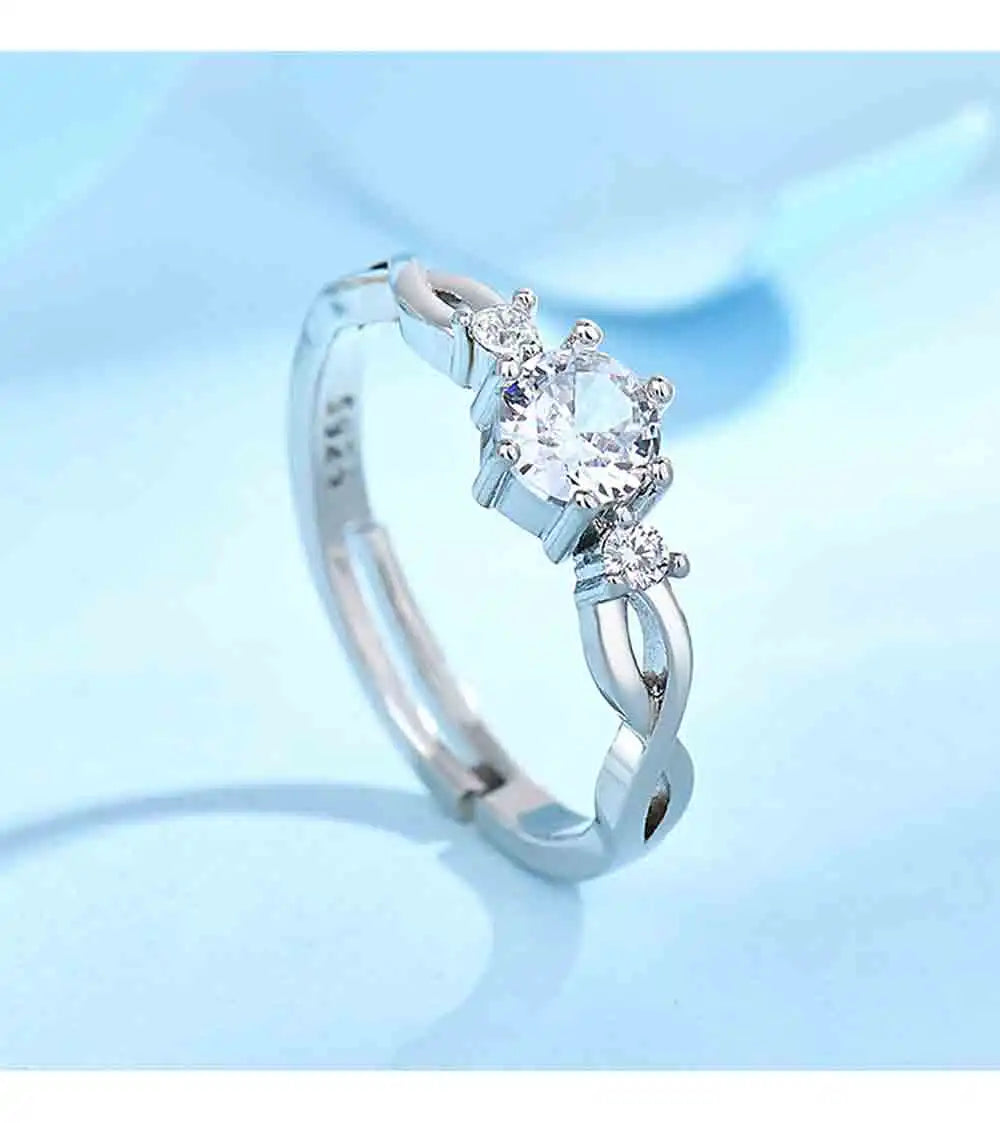 Zenat Vintage Hollow Zircon Adjustable Ring