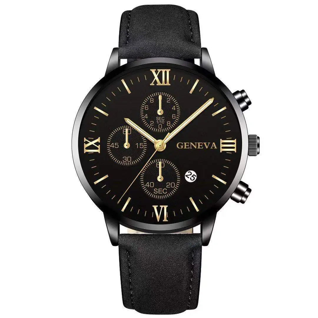 Zenat Geneva Wristwatch Alloy Case Leather