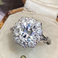 2024 New Luxury Women's Big Black Stone Ring Fashion Silver Zircon Wedding Rings Female Bride Love Engagement