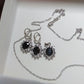 Luxury 925 Silver Needle Pendant Necklace Hoop Earrings Sets For Wedding Femme Pendant Chain Necklace Party Gifts