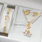 Zenat Heart Band Watch Golden Quartz Butterfly Set